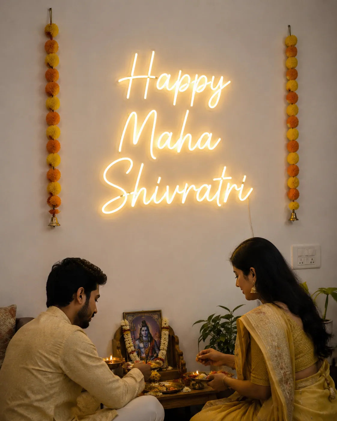 Traditional Maha Shivratri Neon Sign for Home & Prayer Room