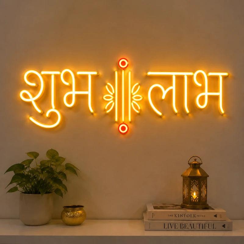 Festival Need Shubh Labh LED Neon Sign