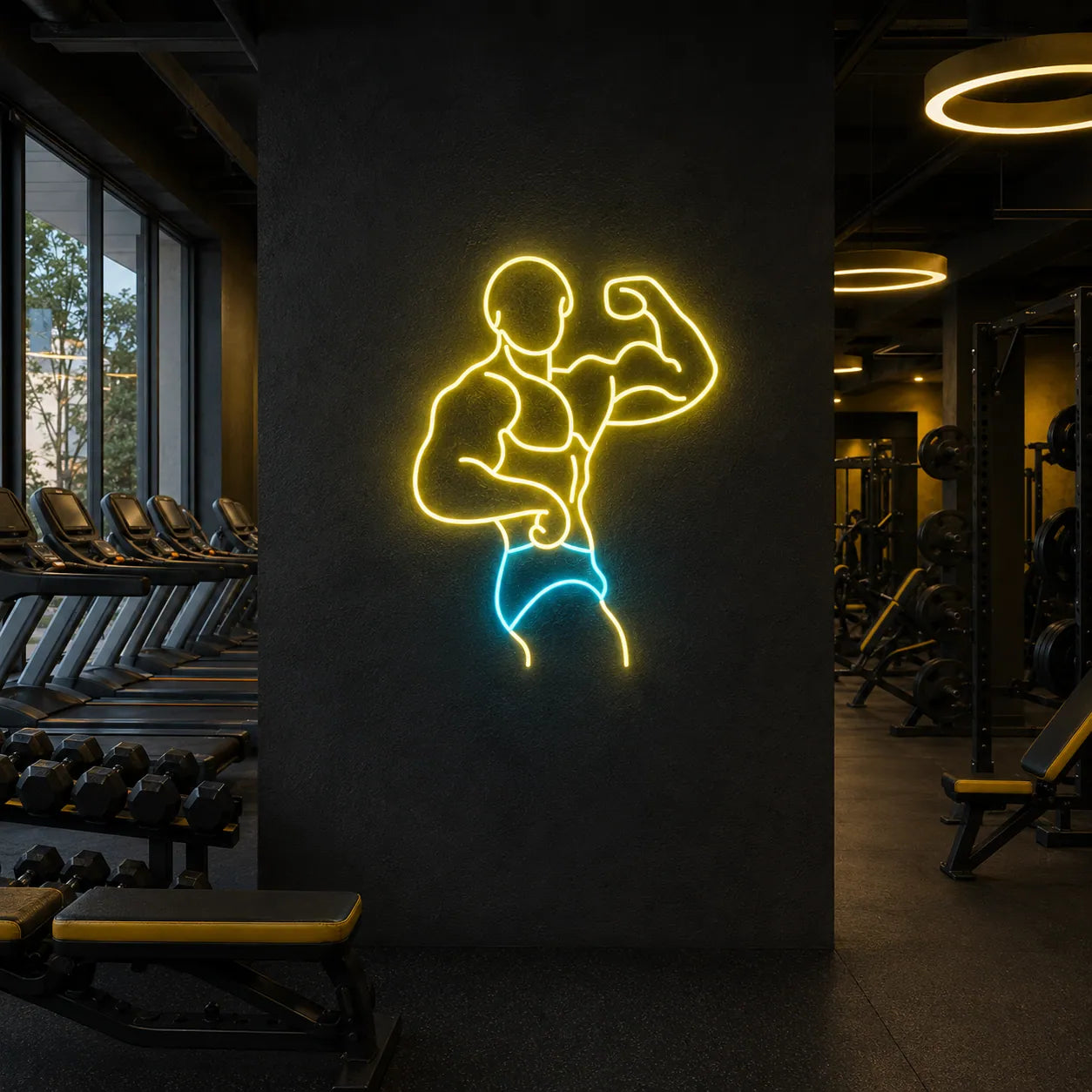 Flexing Muscle LED Wall Art