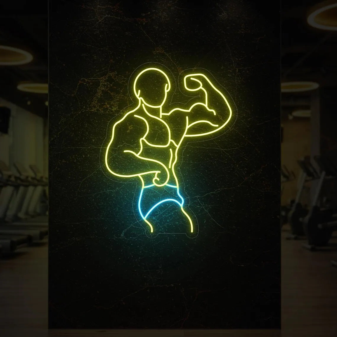 Flexing Muscle LED Wall Art