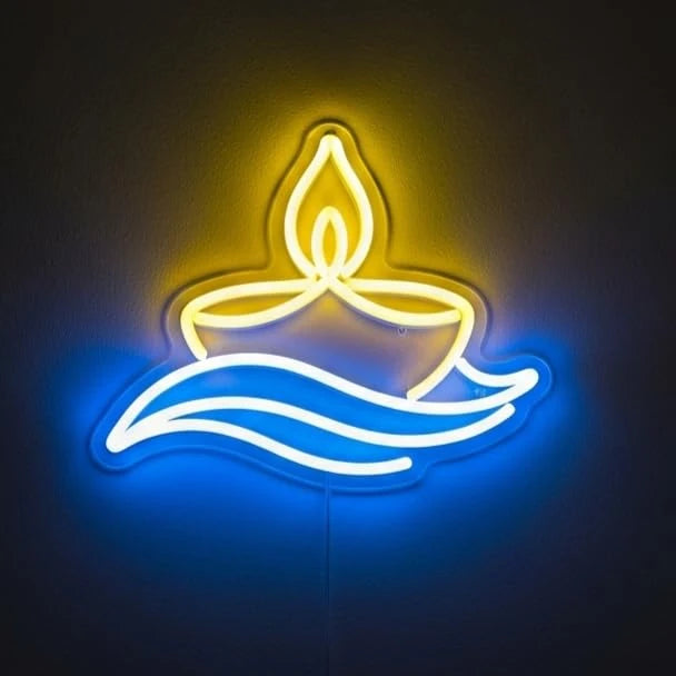 Floating Diya Neon Sign