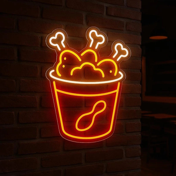 Fried Chicken Neon Sign LED Restaurant Decor