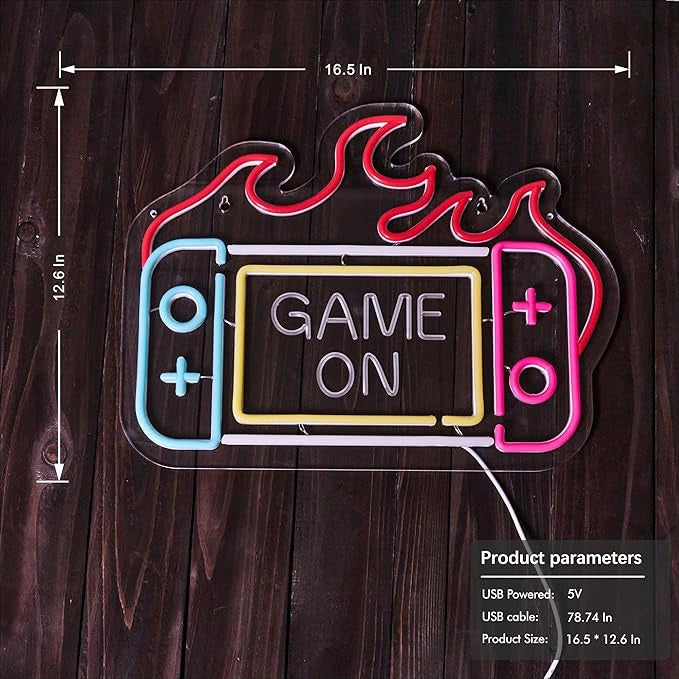 Game On Neon Sign for Wall Decor