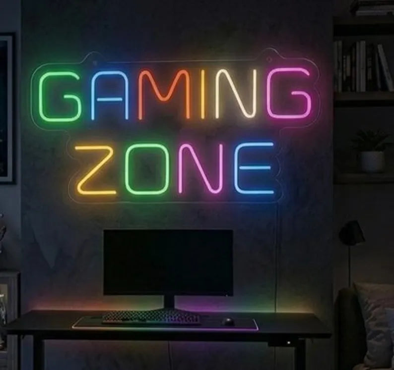 Gaming Zone LED Neon Sign RGB Gamer Room Decor
