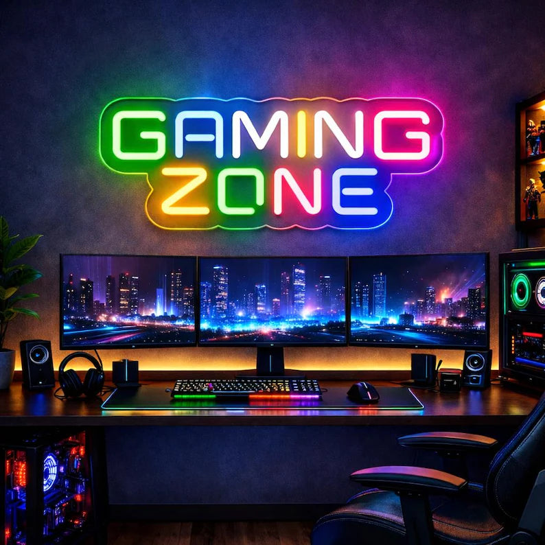 Multicolor Gaming Zone Neon Sign