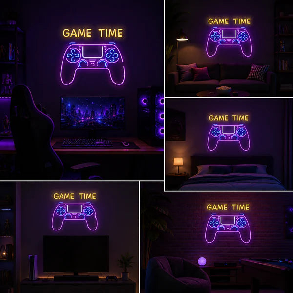 Game Time Neon Sign Board