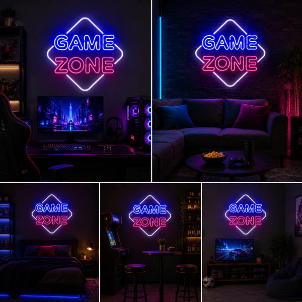 Neon Game Zone Sign Board