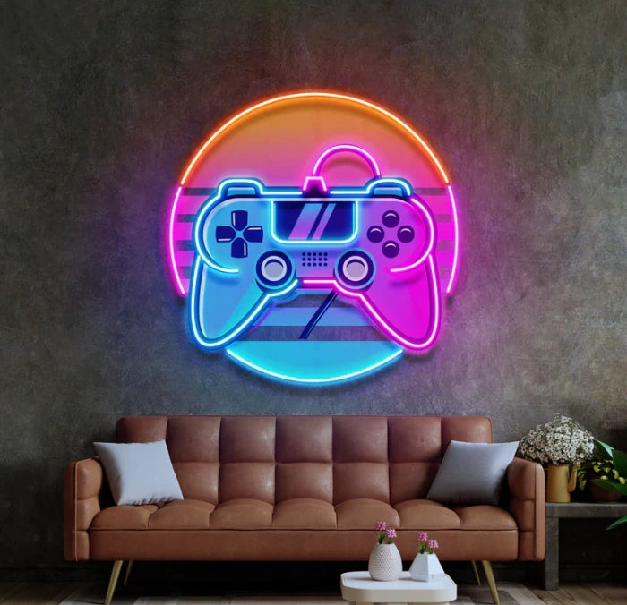 Retro Gamer Controller Neon Sign
