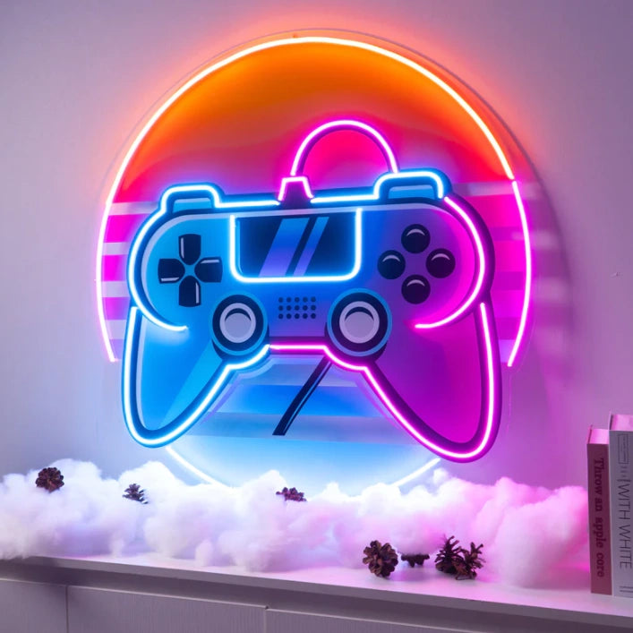 Retro Gamer Controller Neon Sign
