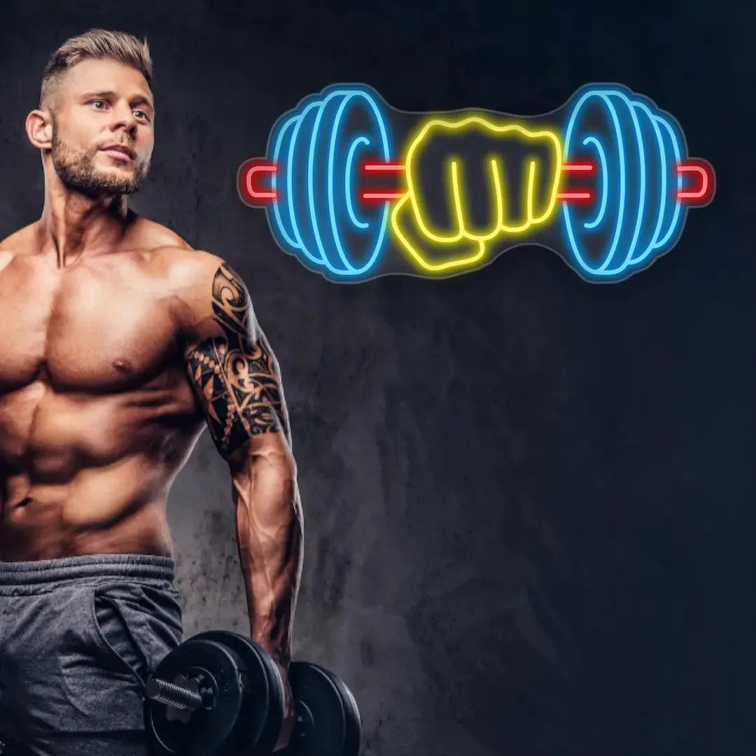 Bodybuilding Neon Wall Light for Gym Decor