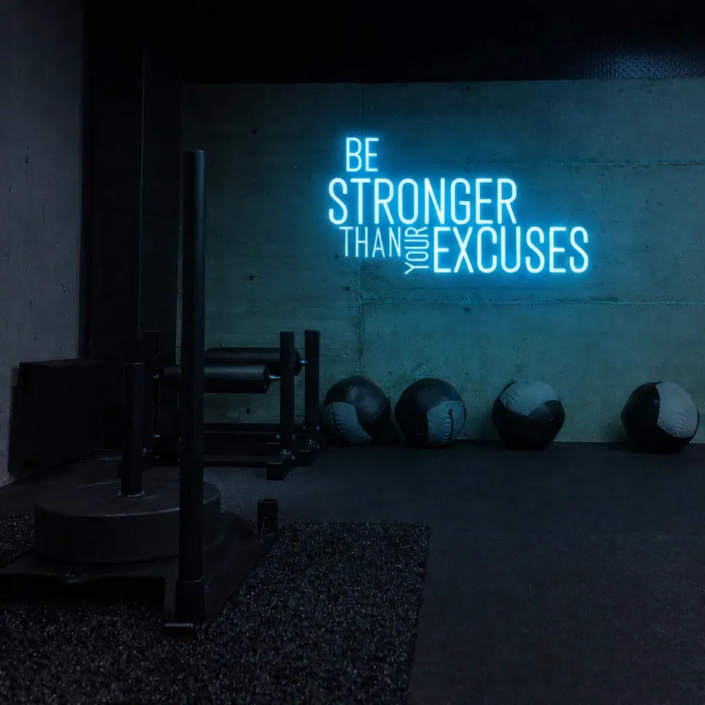 Be Stronger Than Your Excuses Neon Wall Art for Gyms