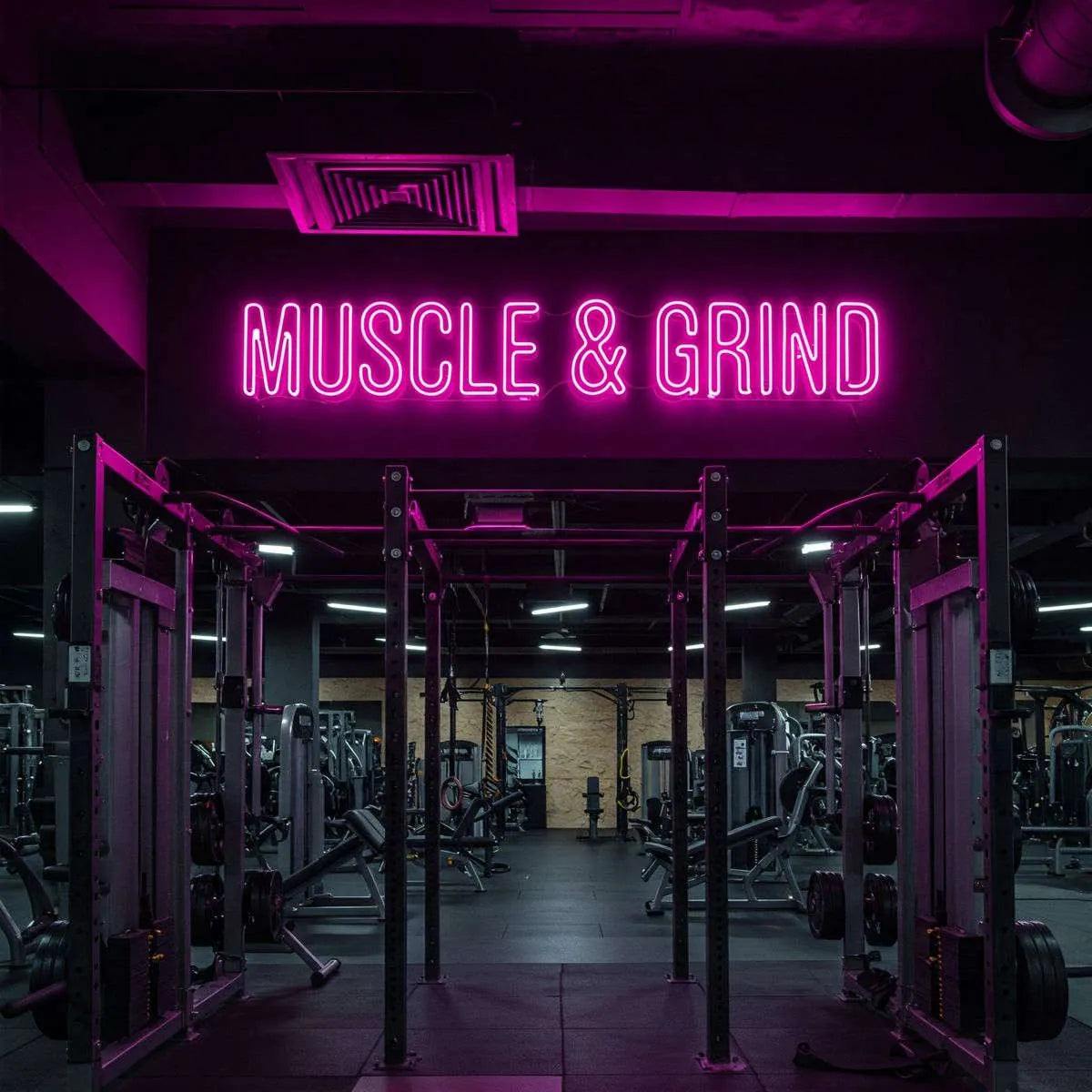 Muscle & Grind LED Neon Sign for Gym Wall Decor