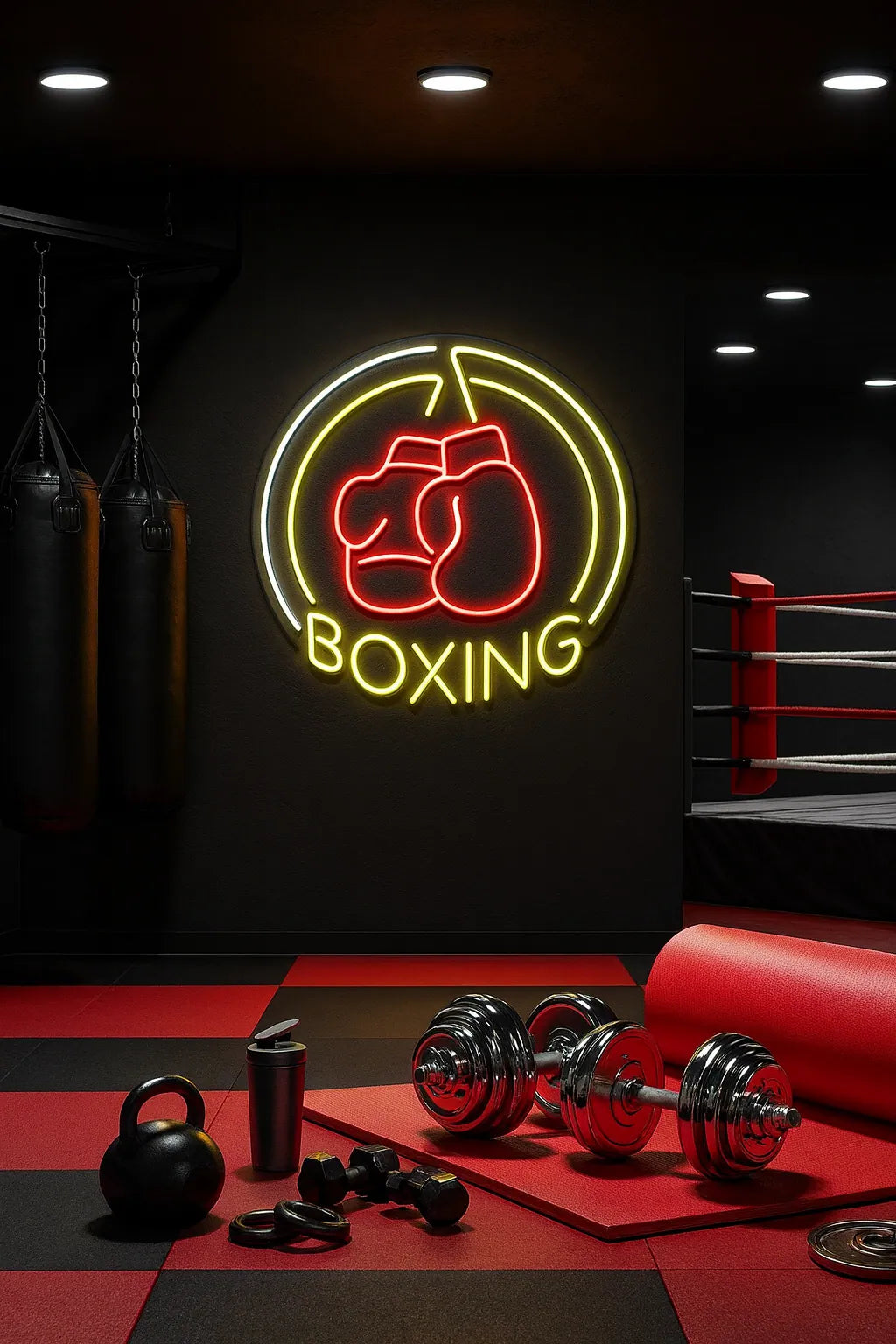 Boxing Gloves LED Neon Sign for Gym & Fitness Studio Decor