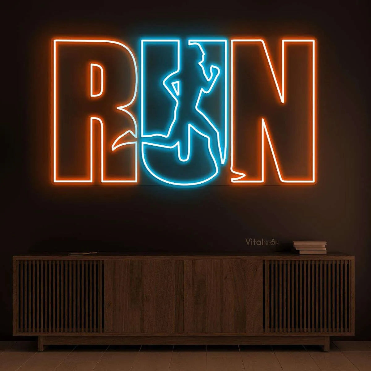 RUN LED Neon Sign for Gym & Fitness Studio Decor