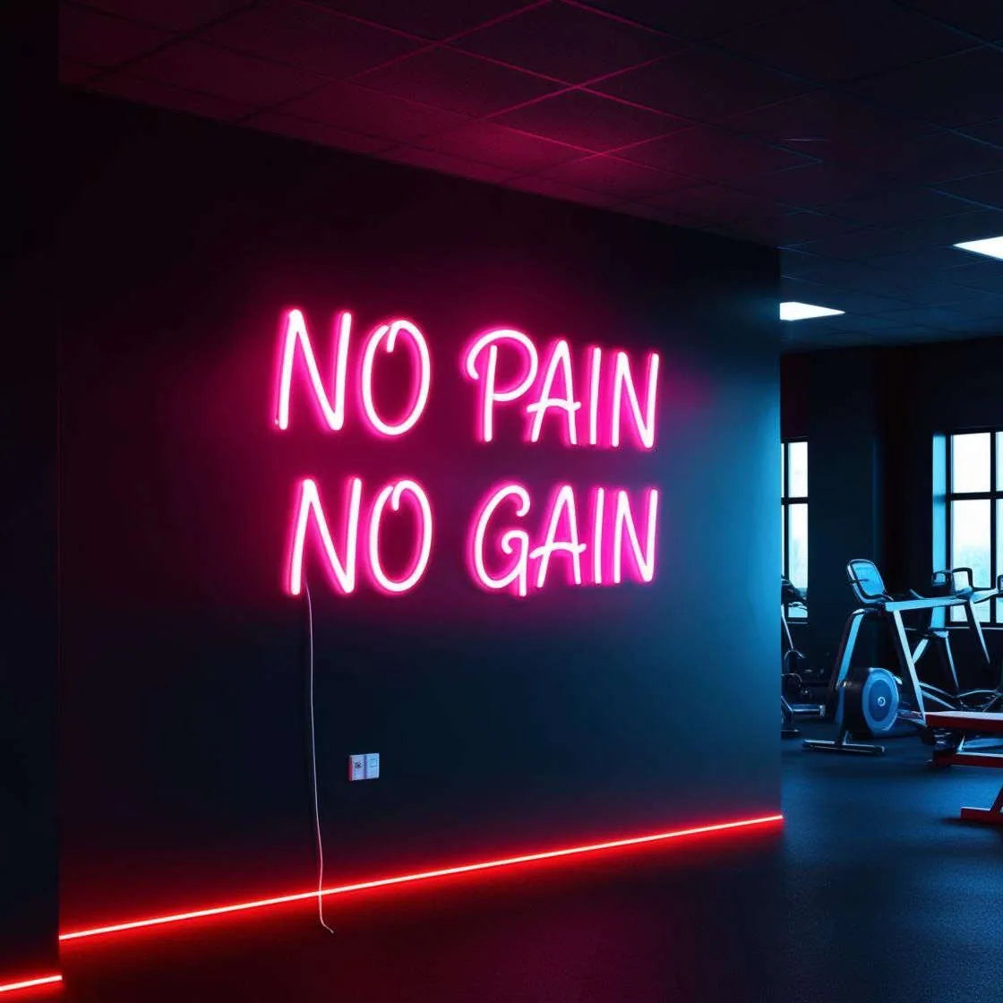 No Pain No Gain LED Neon Sign for Gym Wall Decor