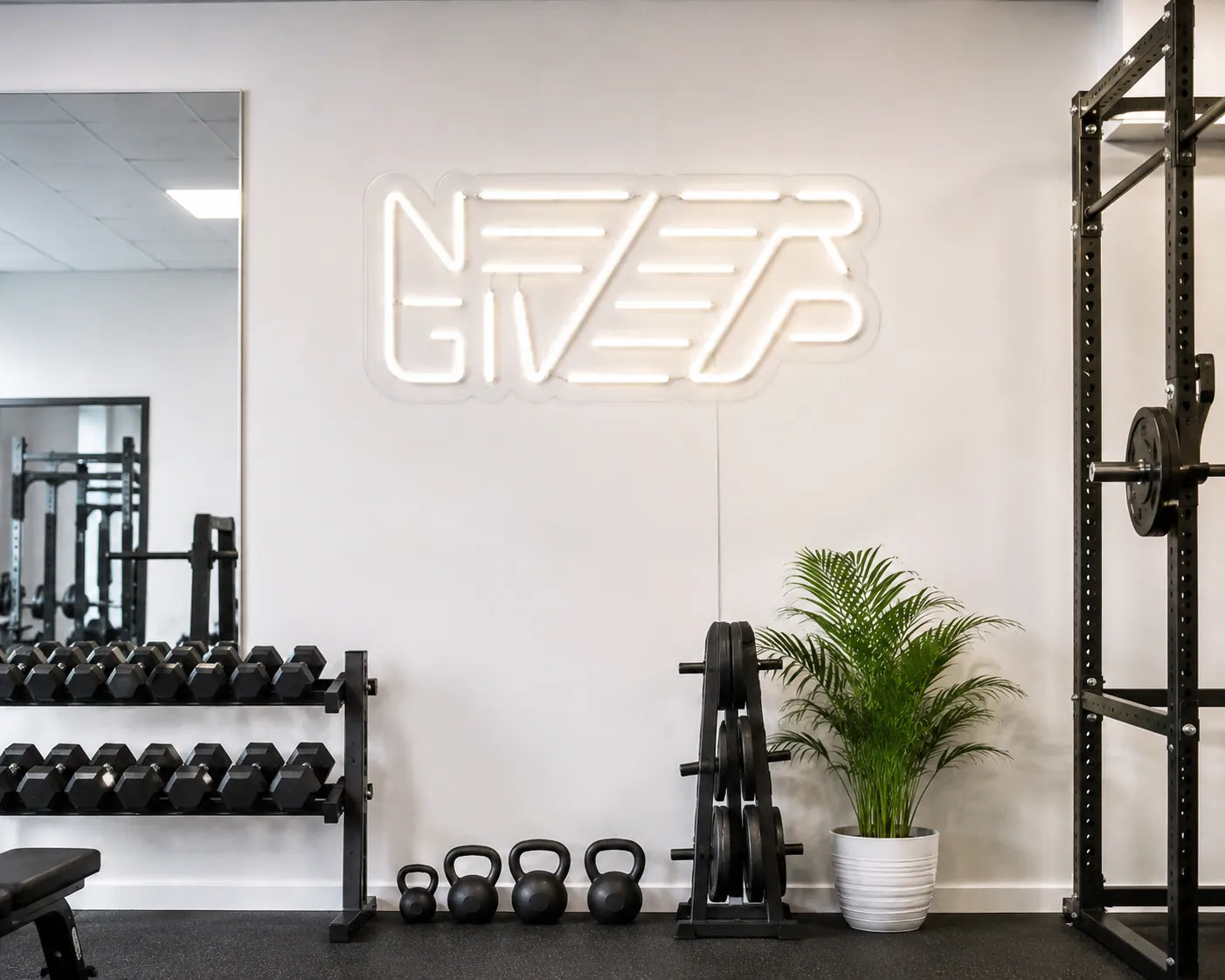 Never Quit LED Neon Sign for Home & Professional Gyms