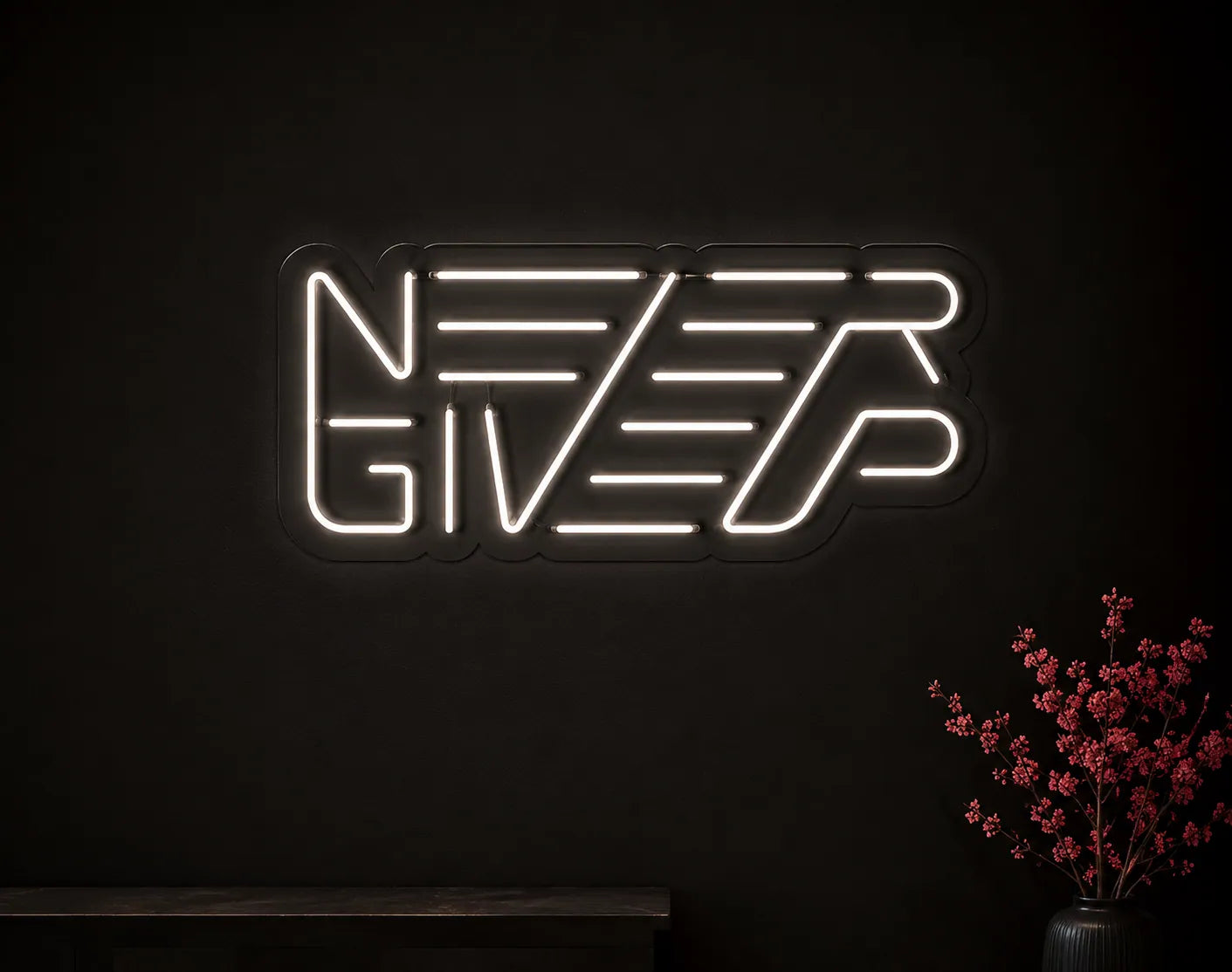 Never Quit LED Neon Sign for Home & Professional Gyms