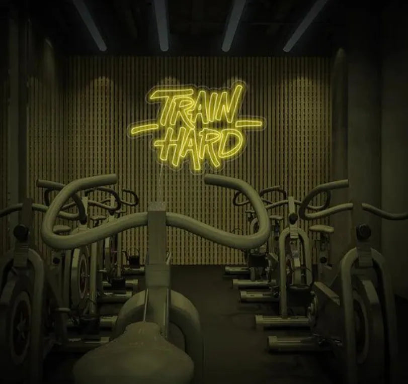 Train Hard LED Neon Sign for Gym Wall Decor