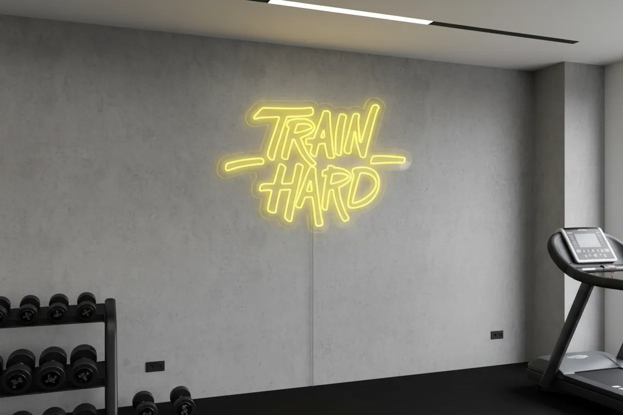Train Hard LED Neon Sign for Gym Wall Decor