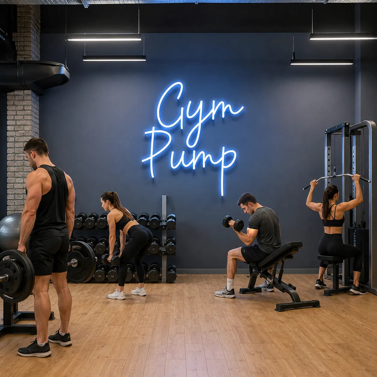 Gym Pump LED Neon Sign for Gym Wall Decor