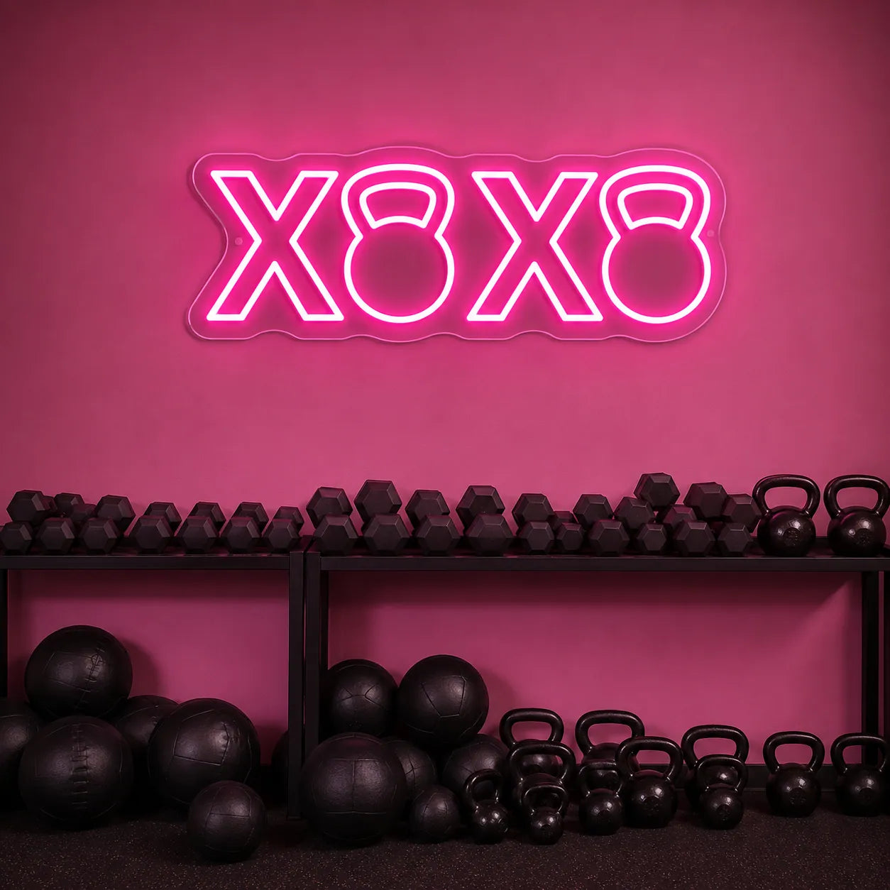 Stylish XOXO LED Neon Light for Gym Interiors