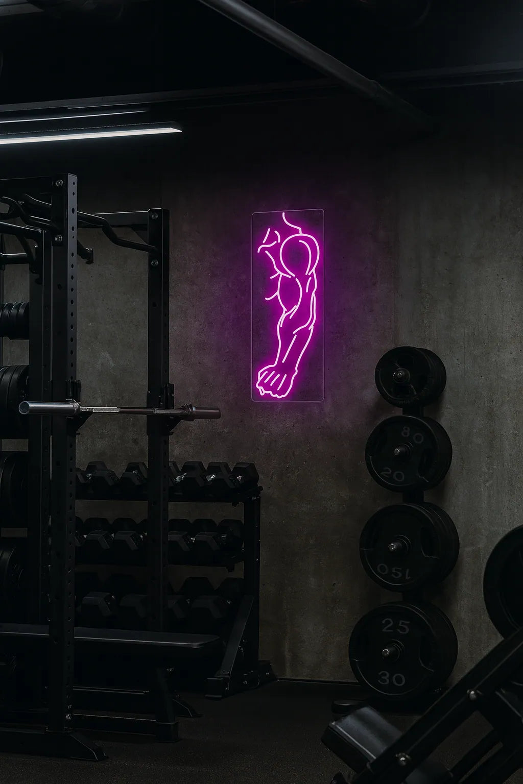 Bicep Flex LED Neon Sign for Gym Wall Decor