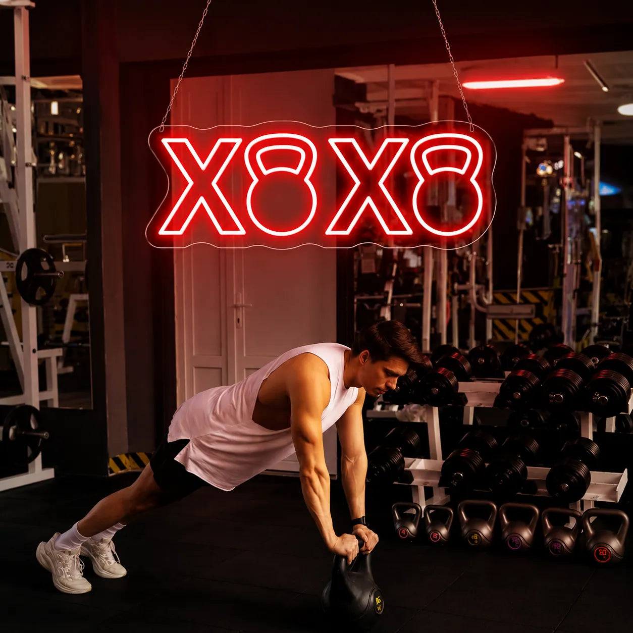 Stylish XOXO LED Neon Light for Gym Interiors