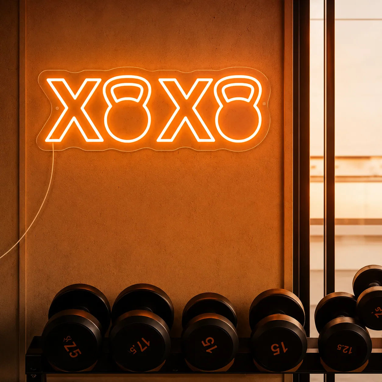 Stylish XOXO LED Neon Light for Gym Interiors
