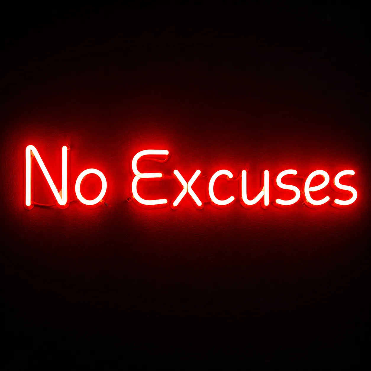 No Excuses LED Neon Sign for Gym Wall Decor