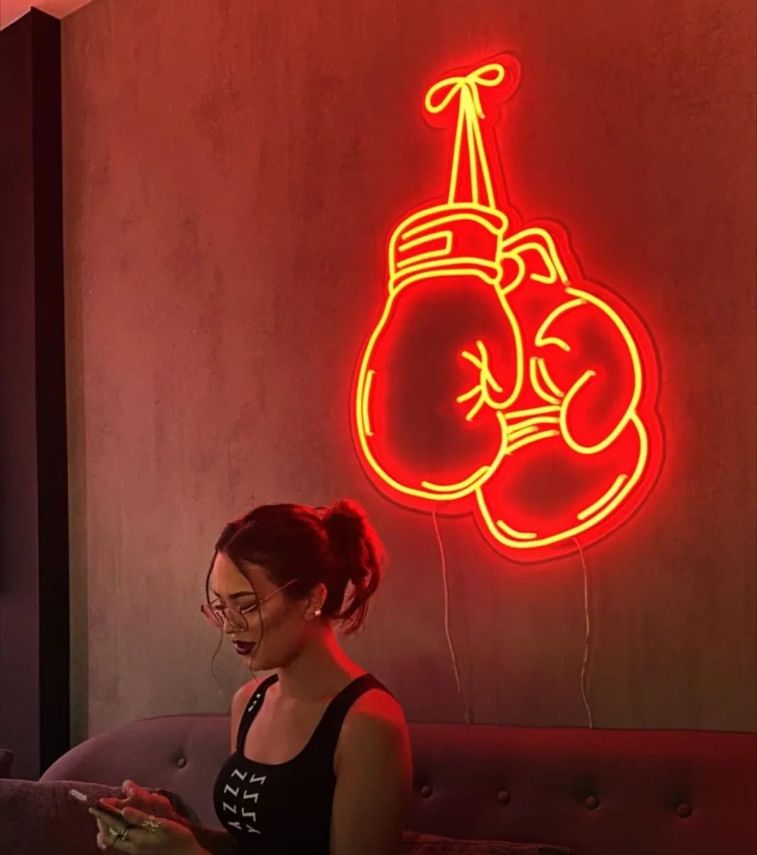 Boxing Gloves LED Neon Sign for Gym Wall Decor