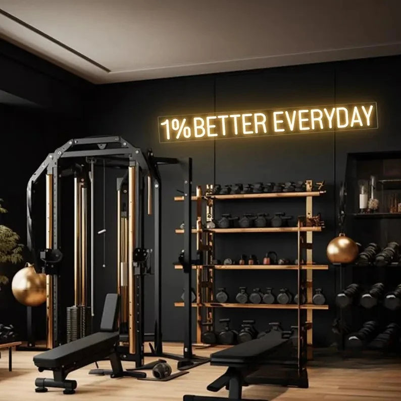 1 Percent Better Every Day Neon Light Motivation Sign