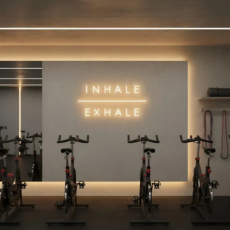 Inhale Exhale LED Neon Sign for Yoga Studio Decor