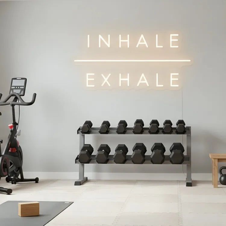 Inhale Exhale LED Neon Sign for Yoga Studio Decor