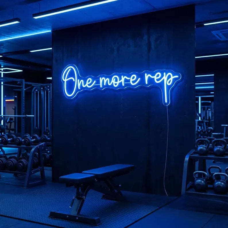One More Rep Neon Light Workout Motivation Sign
