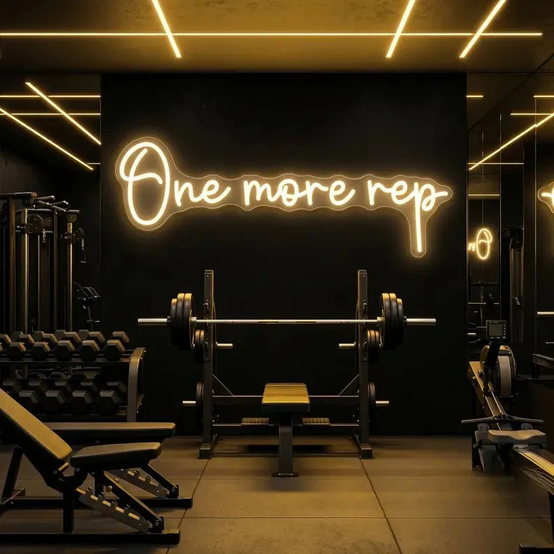 One More Rep Neon Light Workout Motivation Sign