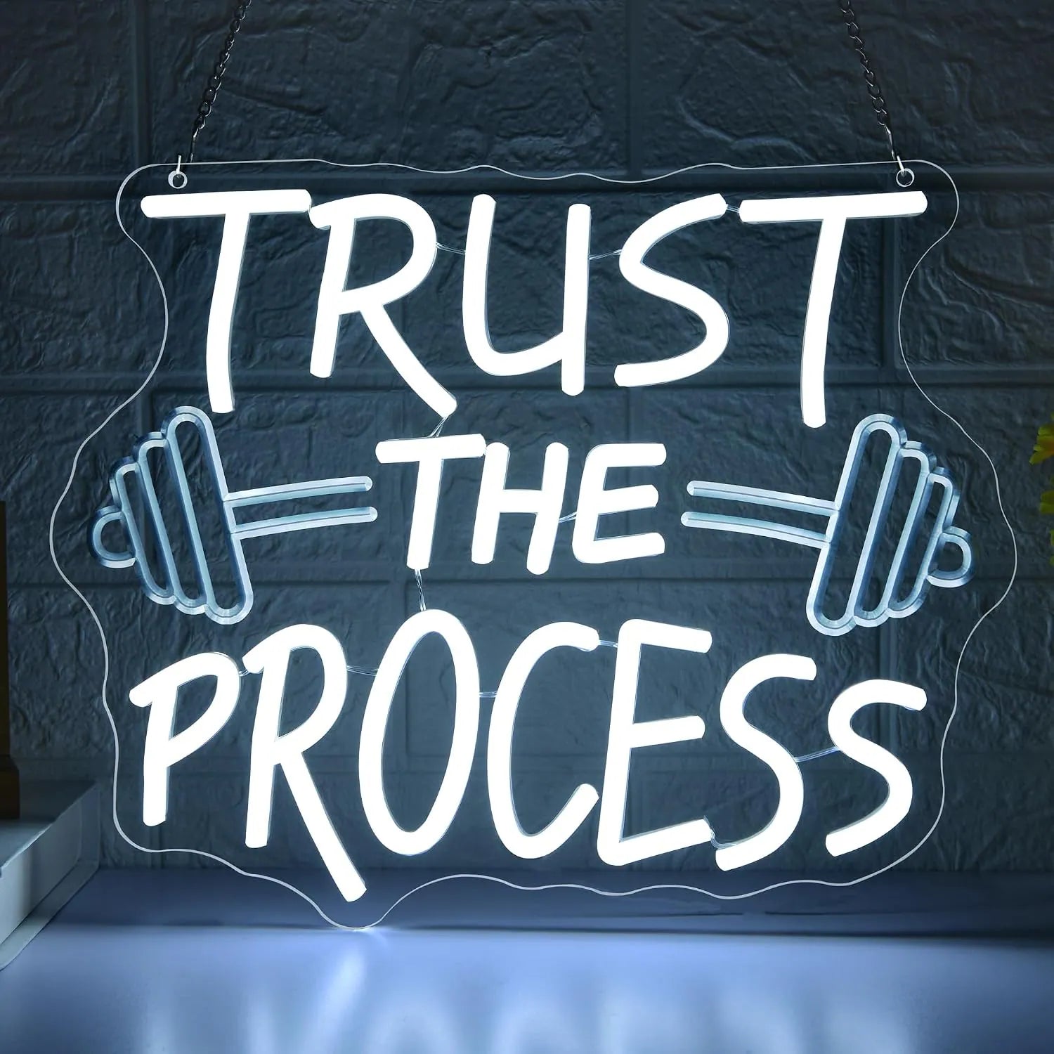 Trust The Process LED Neon Sign for Gym Wall Decor
