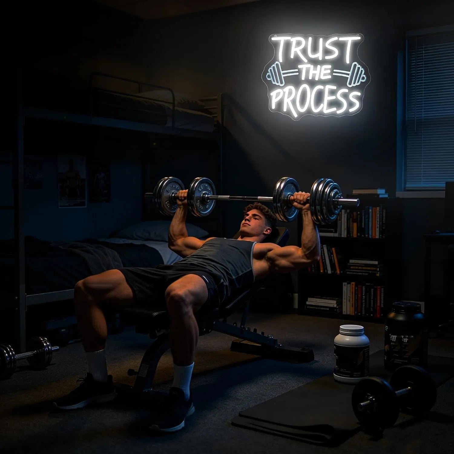 Trust The Process LED Neon Sign for Gym Wall Decor