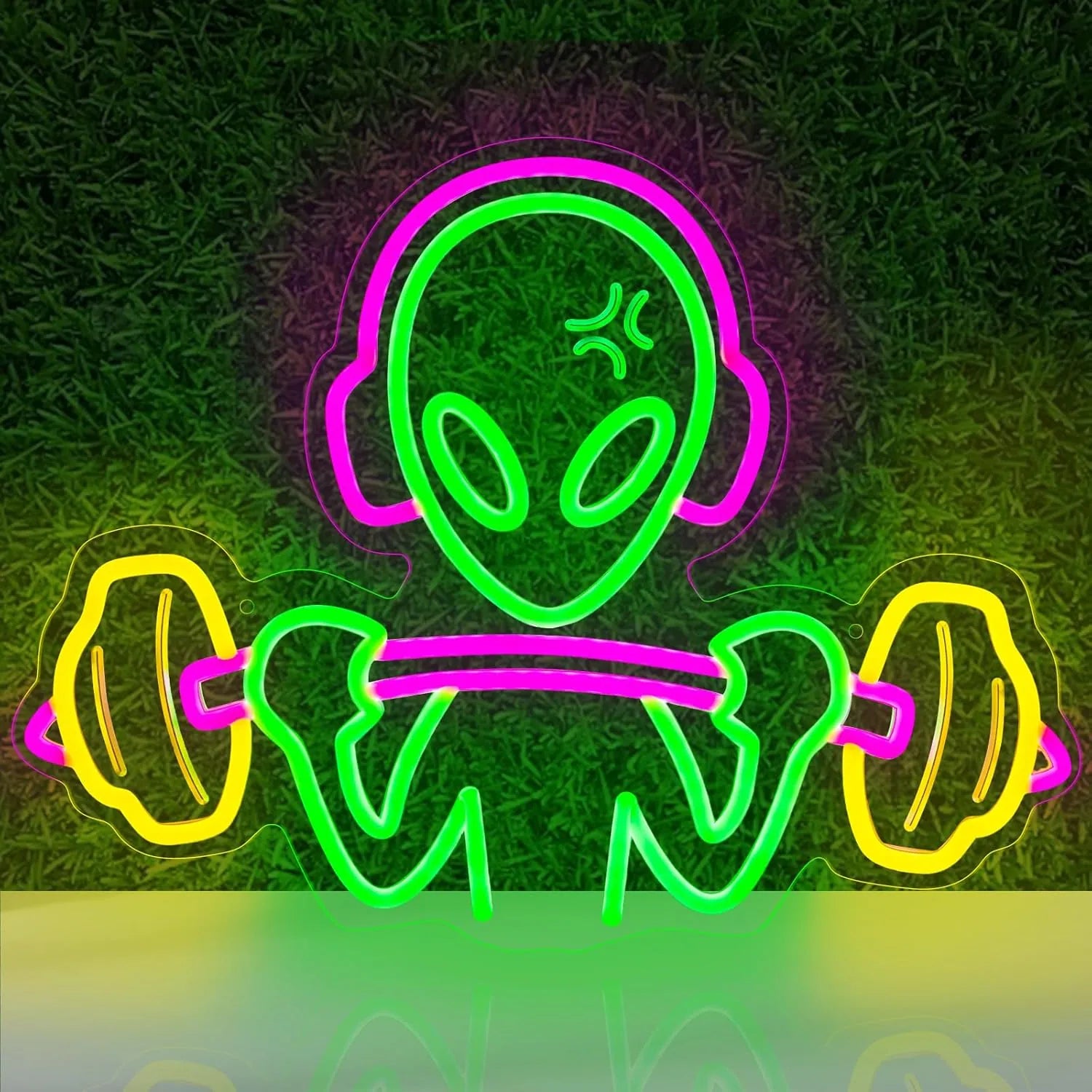 Alien Weightlifting LED Neon Sign for Gym Decor