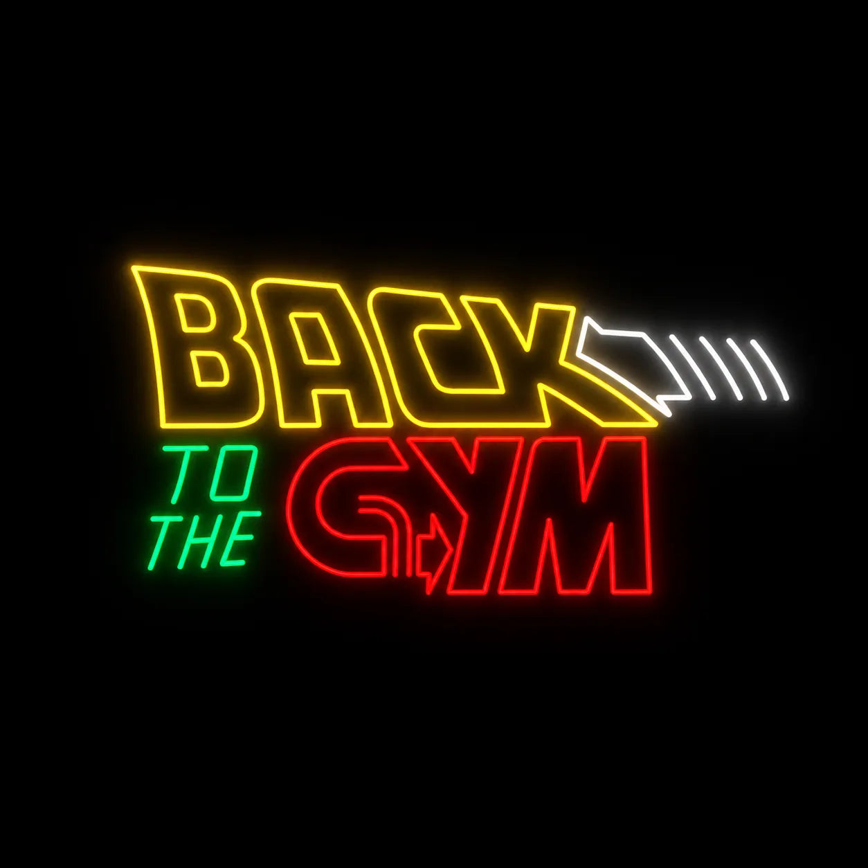 Back To The Gym Fitness Neon Light