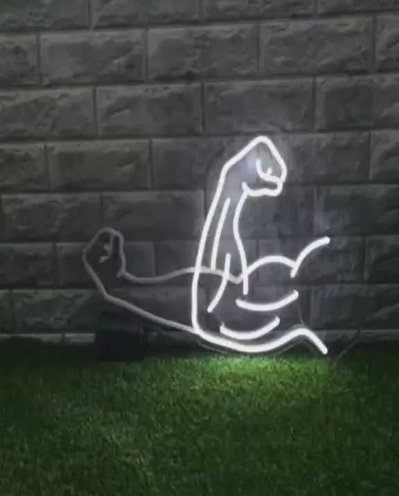 Flexing Arm Neon Light for Home Gym & Fitness Studio