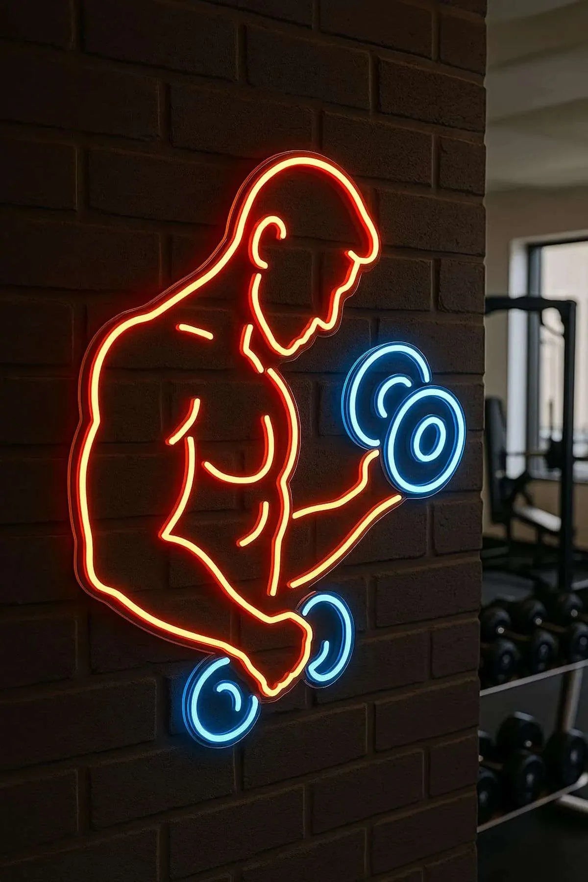 Bodybuilder LED Neon Sign for Gym Wall Decor