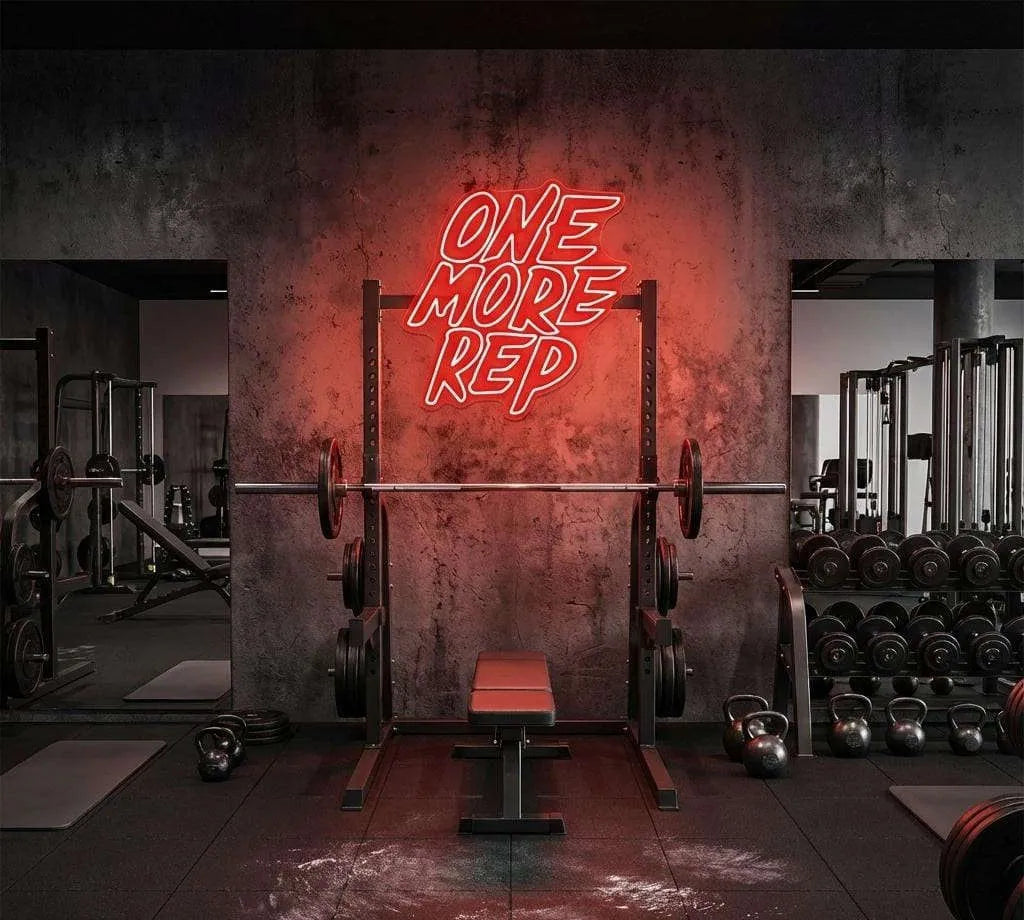 Premium One More Rep Neon Sign for Fitness Centers