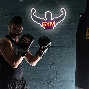 Modern Fitness Logo Neon Light Wall Decor