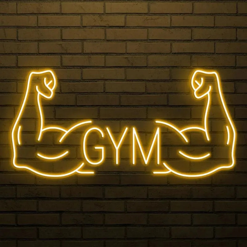 Gym and Muscle Arms LED Wall Decor