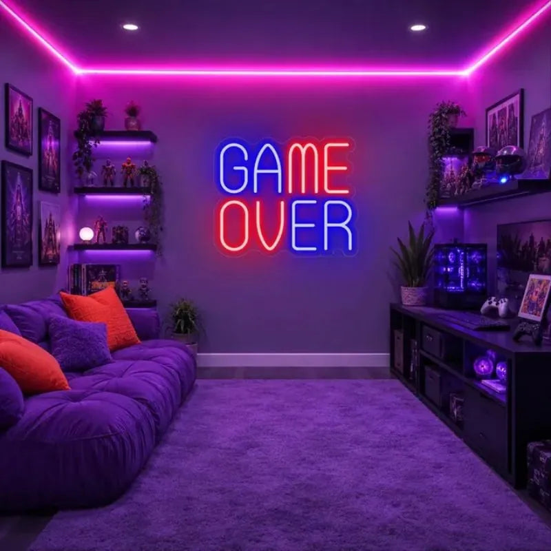 Game Over Neon Sign LED Light