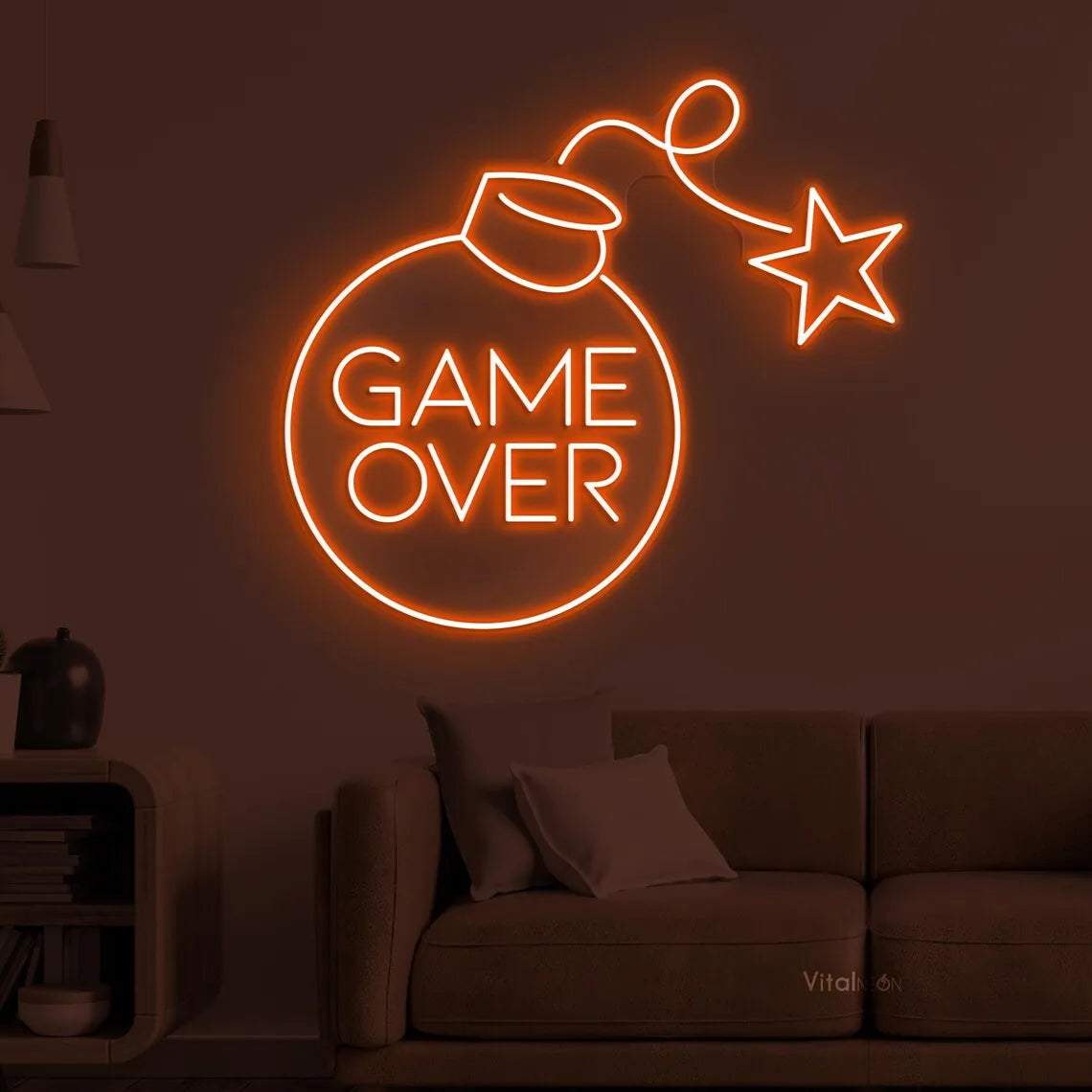 Gaming Zone Bomb Neon Sign