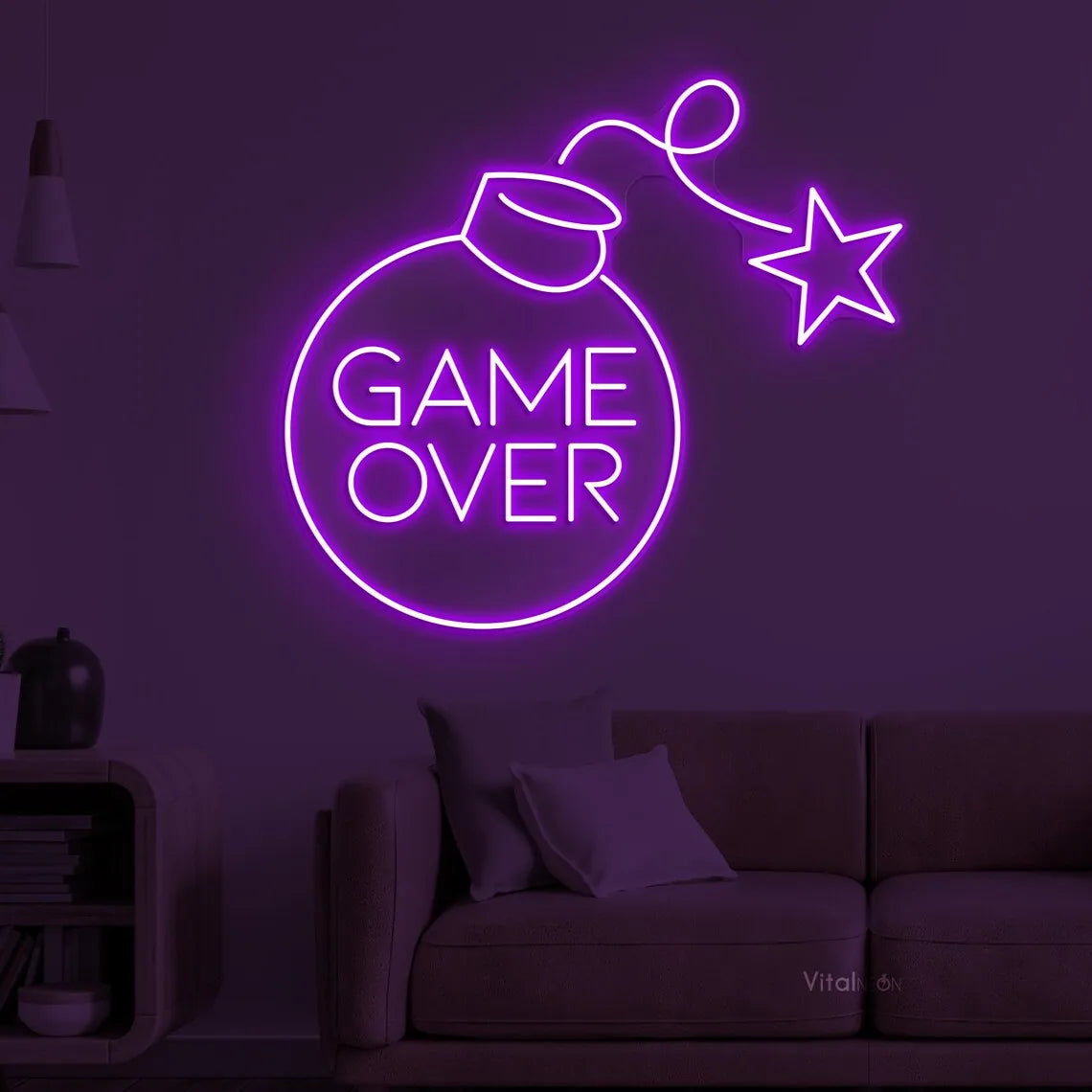 Gaming Zone Bomb Neon Sign