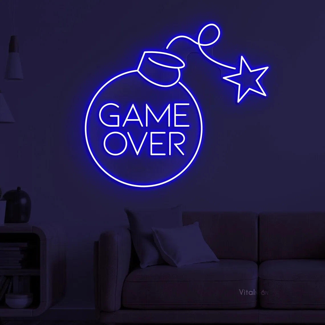 Gaming Zone Bomb Neon Sign