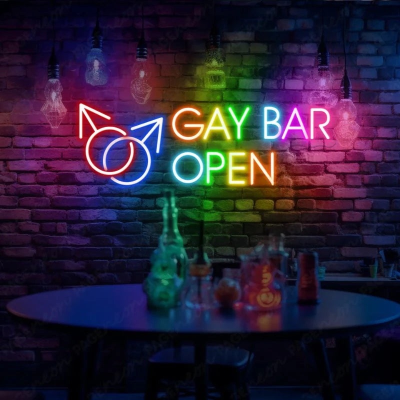 Gay Bars Neon Open Sign