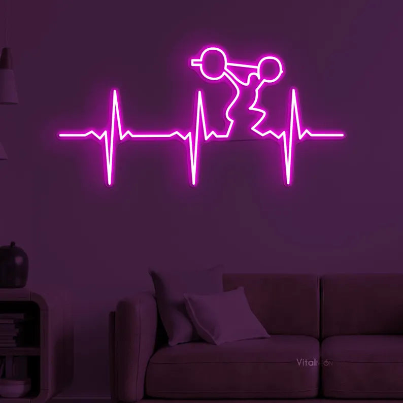 Gym Heartbeat Neon Sign LED Light